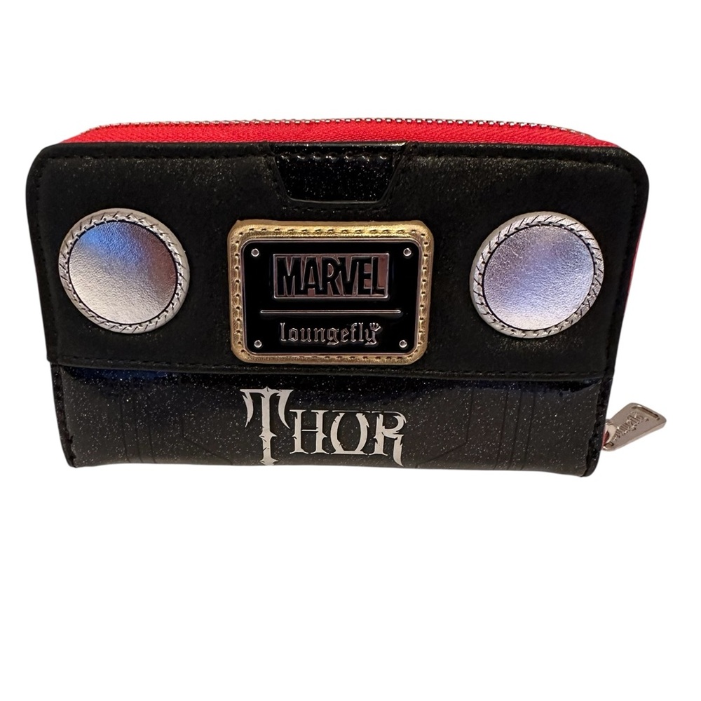 Marvel Thor Loungefly  Black and Red Wallet with Silver Zipper